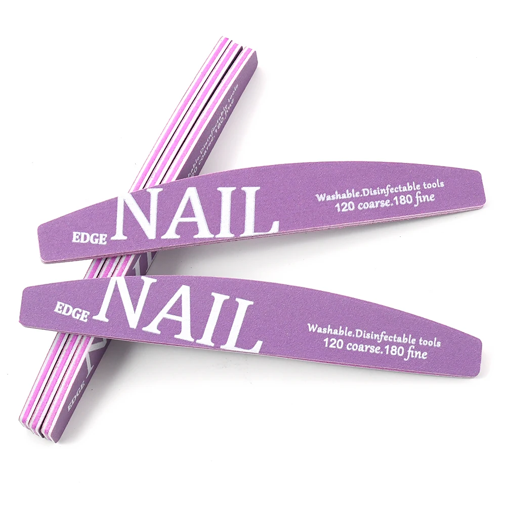 

6Pcs/Lot Professional Nail File 120/180 Double Sided Sandpaper Nail Files And Buffers Set Manicure Supplies Shape Acrylic Nails