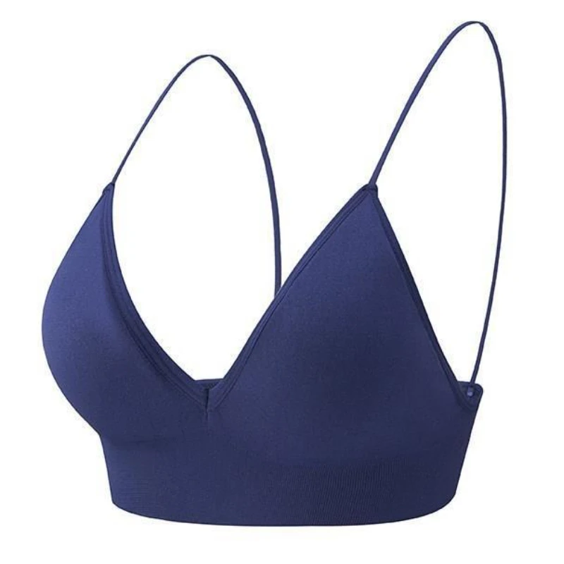 V Neck Seamless Triangle Cup Bra Camisole Underwear Wrapped Ch...