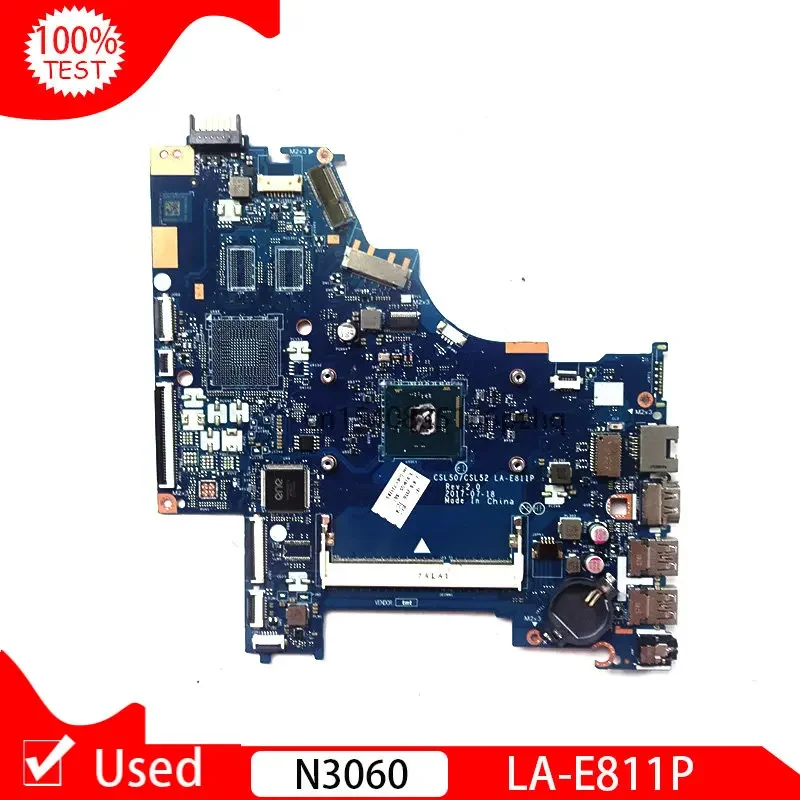 

Used 939605-601 939605-001 CSL50/CSL52 LA-E811P For Hp 15-BS Series Laptop Motherboard With SR2KN N3060 CPU Main Board