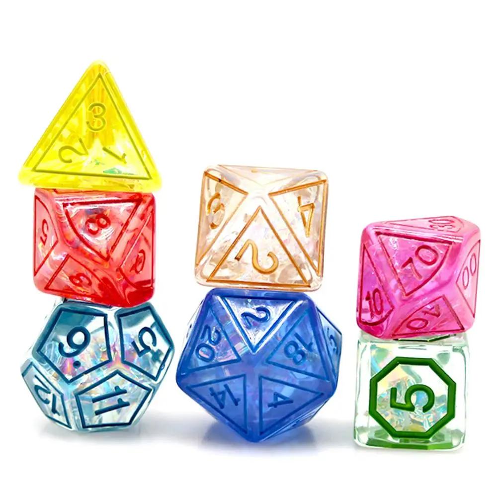 Popular Magic Stone Resin Polyhedral Dices Set Retro Portable Toys DND RPG TRPG Party Board Games Accessory