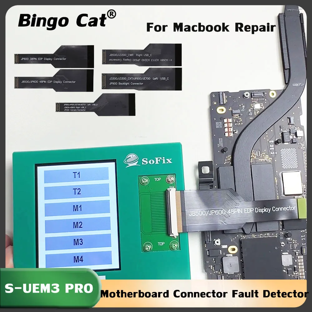 

Newest Sofix S-UEM3 PRO USBC EDP Connector Logic Board Motherboard Fault Diagnostic Tester For MacBook 2016-2025 Repair Tool