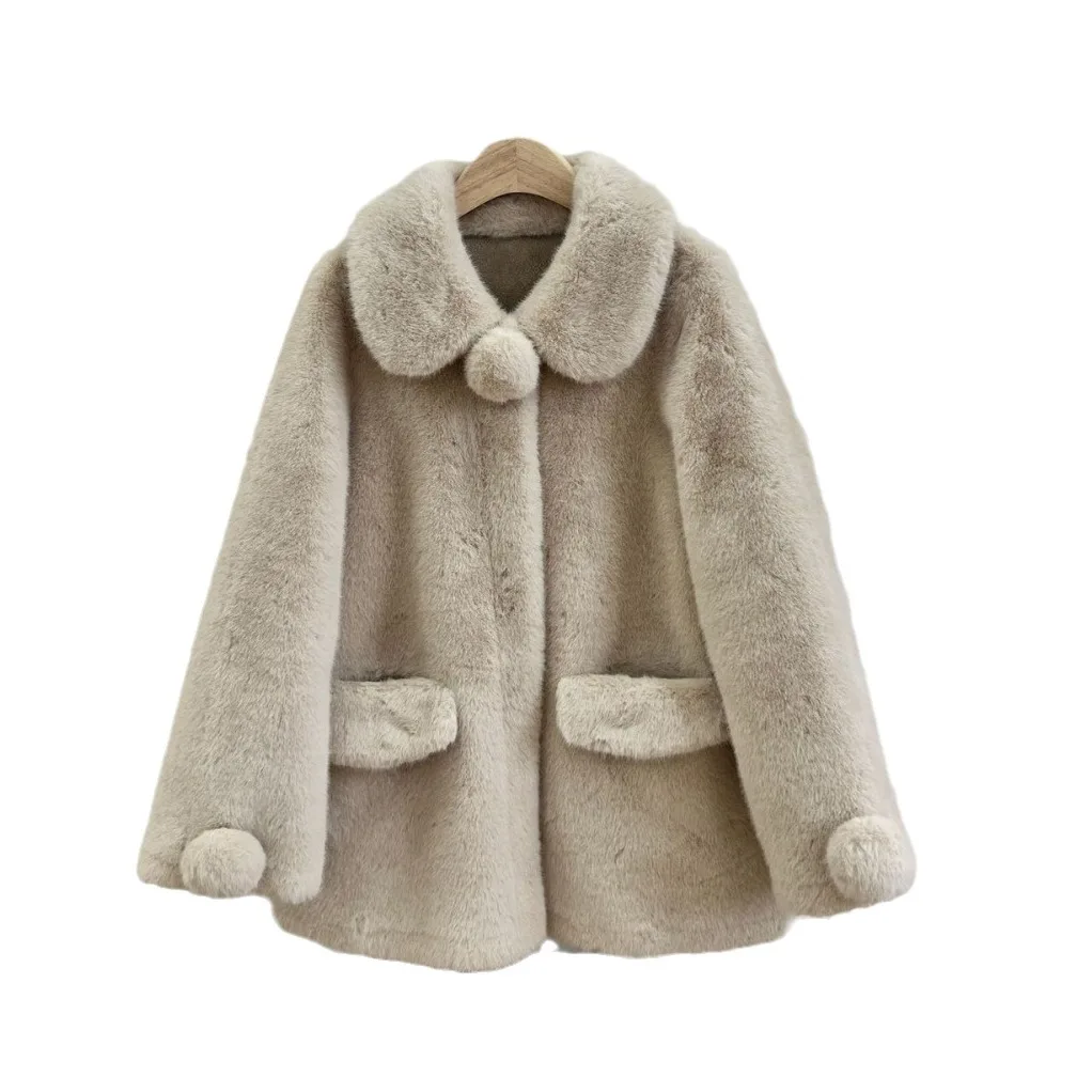 معطف فرو شتوي نسائي أصلي من فرو المنك وربطة عنق وجيب، 100% فرو منك حقيقي، سترة فرو سميكة دافئة للتزلج على الحفلات للنساء