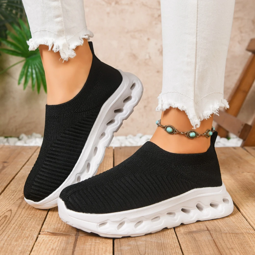 

Spring/autumn Couple Casual Shoes Fashion Round Toe Mesh Fabric Breath Soft Thick Sole Comfortable Sneakers for Women