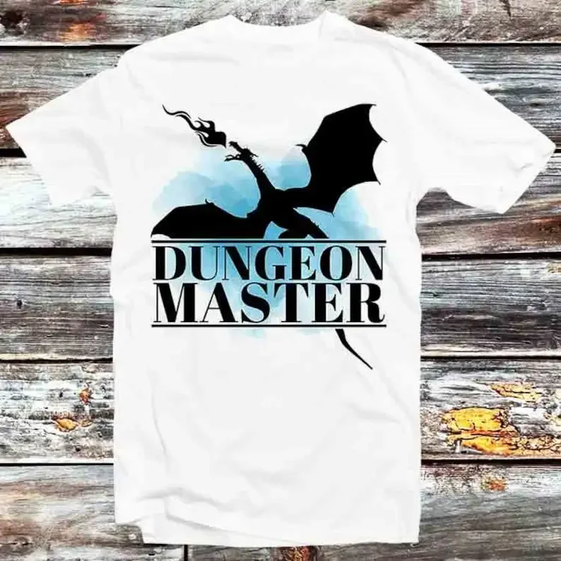 Dragons Dungeon Masters DMs Player Characters RPG Players T Shirt Vintage Retro Cool Gift Unisex Cartoon Anime Manga Top Tee