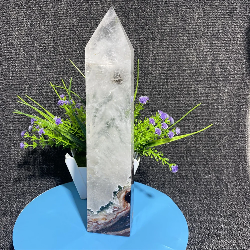 

885g Ocean Jasper Natural Crystal Tower Wand Mineral Specimen Ore Point Stone Obelisk Quartz Spirit Meditation Home Decoration