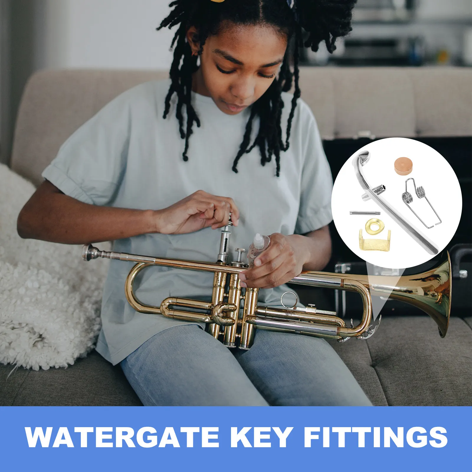 Trombone Key Replacement Set – Strong Cork Pad & Lightweight Drain Valve for Most Trombones