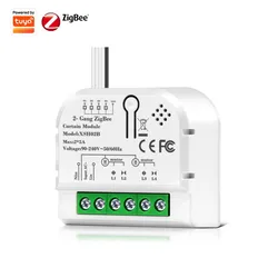 1/2 Gang Zigbee Wifi Smart Curtain Switch Module Motorized Roller Shutter Blinds Motor Tuya Smart Life Alexa Echo Google Home