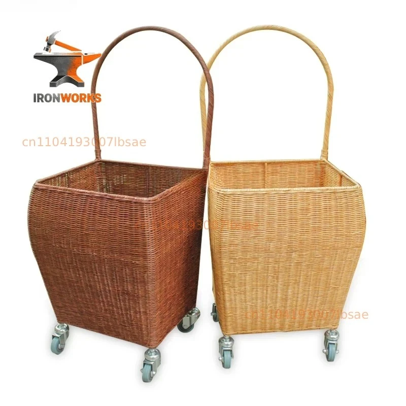Rattan Real portable shopping cart with large capacity luggage and hand push cart