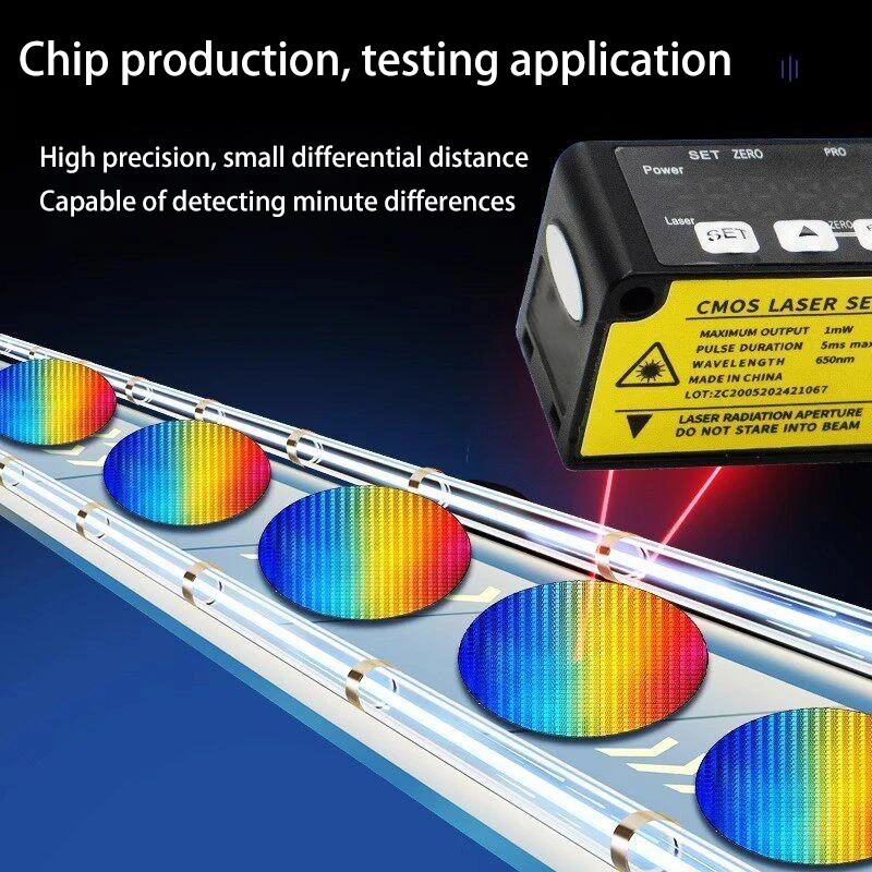 High-precision 0.01 laser displacement ranging sensor for analog and digital signals, 485 interface, thickness measurement of th