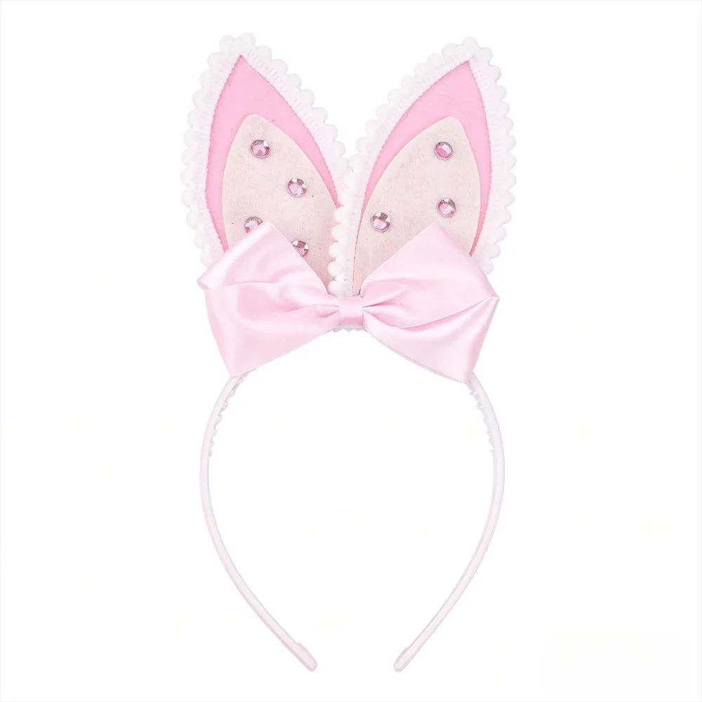 Comfortable Fit Plush Bunny Ear Headband Non-slip Shiny Easter Headpiece Long Ears Headdress Rabbit Ear Hair Hoop Costume Party