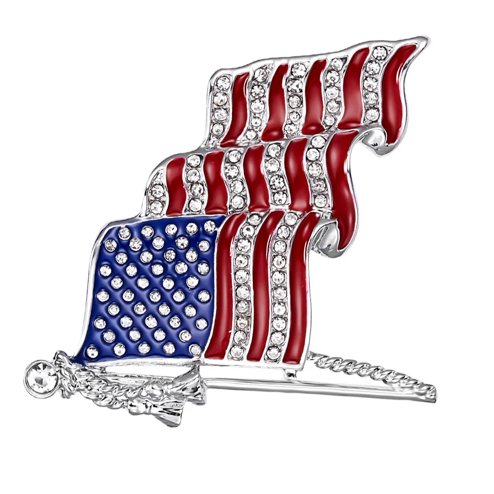 

Westie Ornament American Flag Brooch Badge Breastpin Miss Mens Brooches for Suits