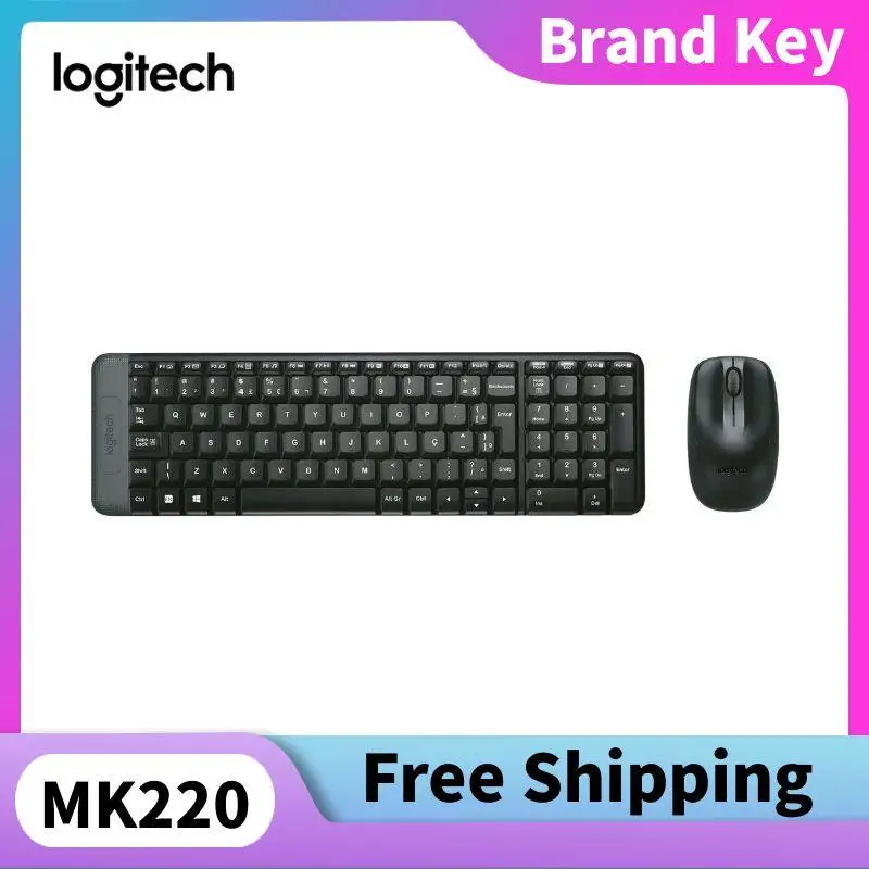 

Logitech MK220 USB Wireless Keyboard Mouse Set - Splash-proof Resistant Design Office /gaming/ Desktop Computers/laptops Gift