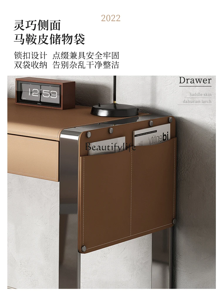 *Кожаная прикроватная тумбочка седла Современный простой компьютерный стол