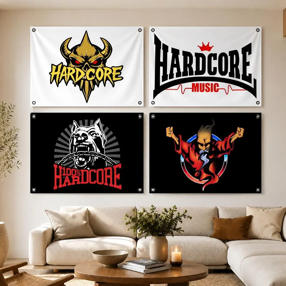Unverified IP Hardcore Cool Flags flag For Room Dorm Camping Picnic Art Style Garage Bar wall Decoration Banner