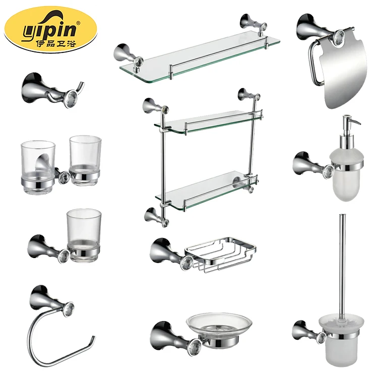 Bathroom Fittings Bathroom Hardware Set Brassr Robe Hook Towel Rail Rack Bar Shelf Paper Holder Toothbrush Holder Chrome Brass