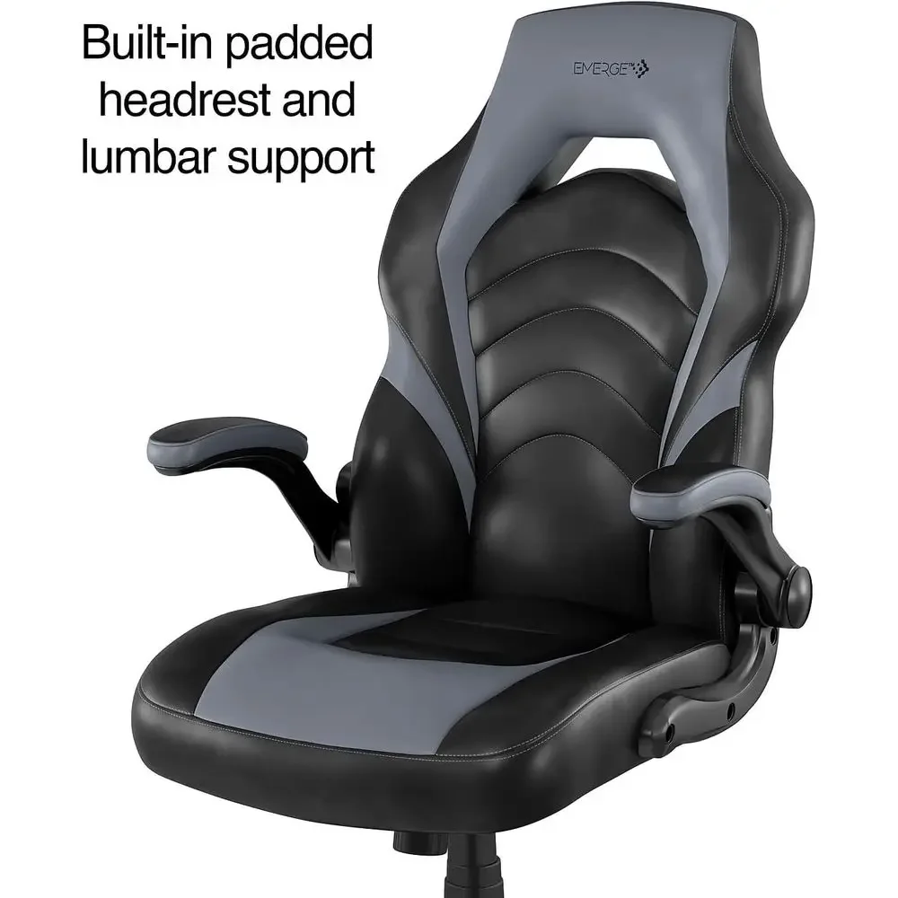 Ergonomic Adjustable Gaming Chair, Height-Modifiable, Swivel, Black - Comfort & Style for Gamers view 2