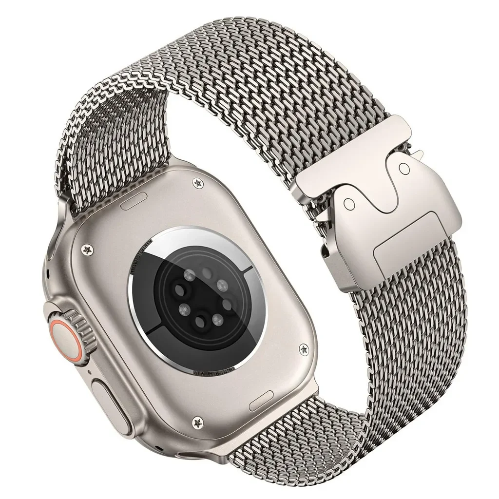 Milanese Loop Armband für Apple Watch Band Ultra 2 49mm Serie 10 9 8 7 6 5 Fallschirm-Armbänder für Apple Watch Band Ultra 2 49mm 45 – Detail 3