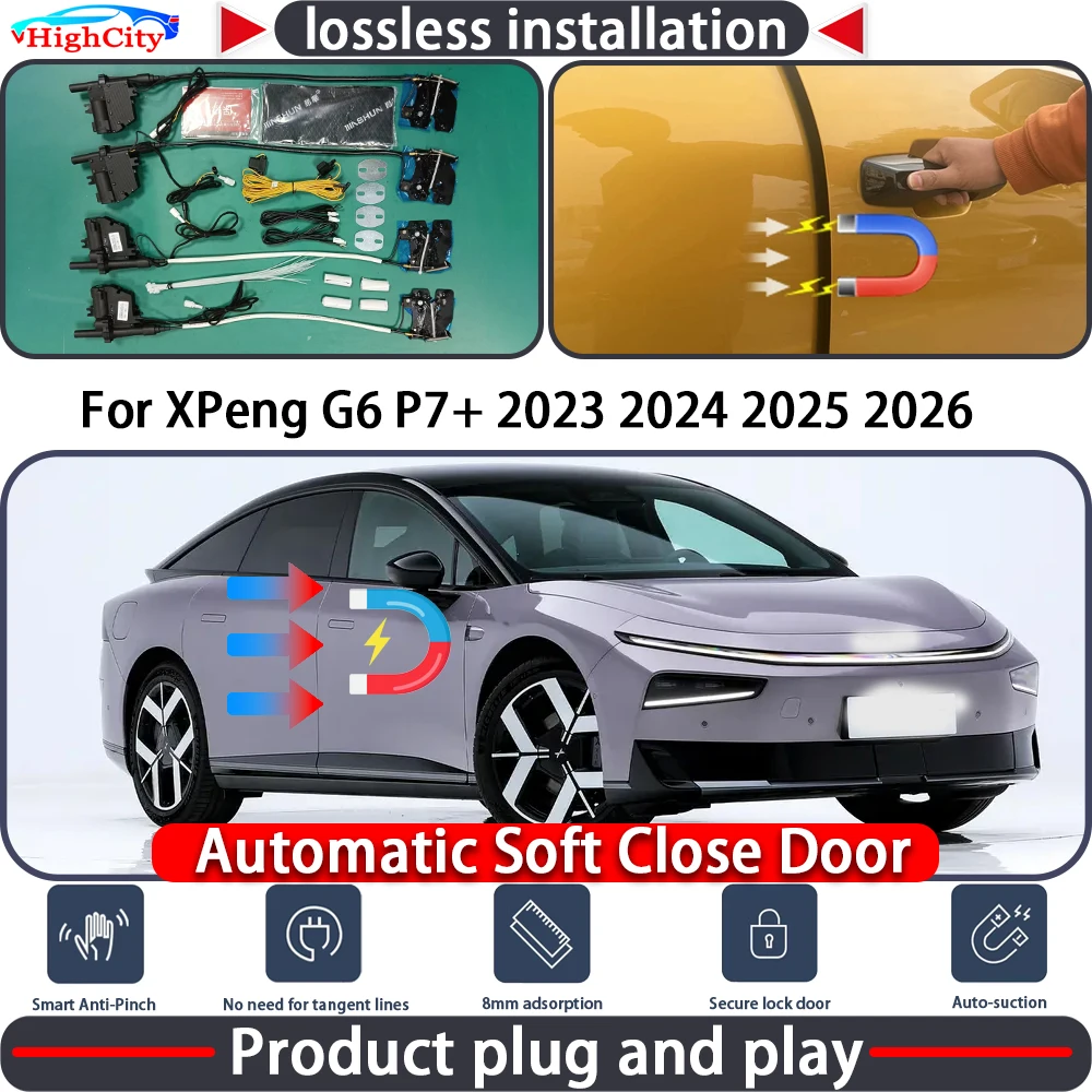 HighCity Electric Closing Door Lock Actuator for XPeng G6 P7+ 2023 2024 2025 2026 Soft Close Power Latch System Auto Pull Door