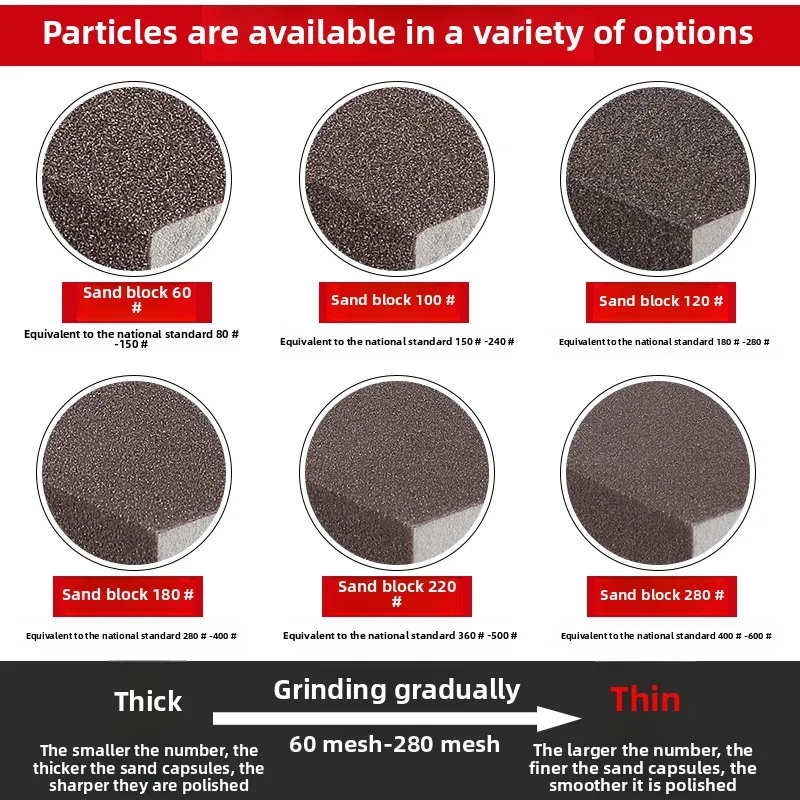 Woodworking stationery, metal rust removal, polishing, four sided sandpaper, brick sponge, sand block, sandpaper polishing