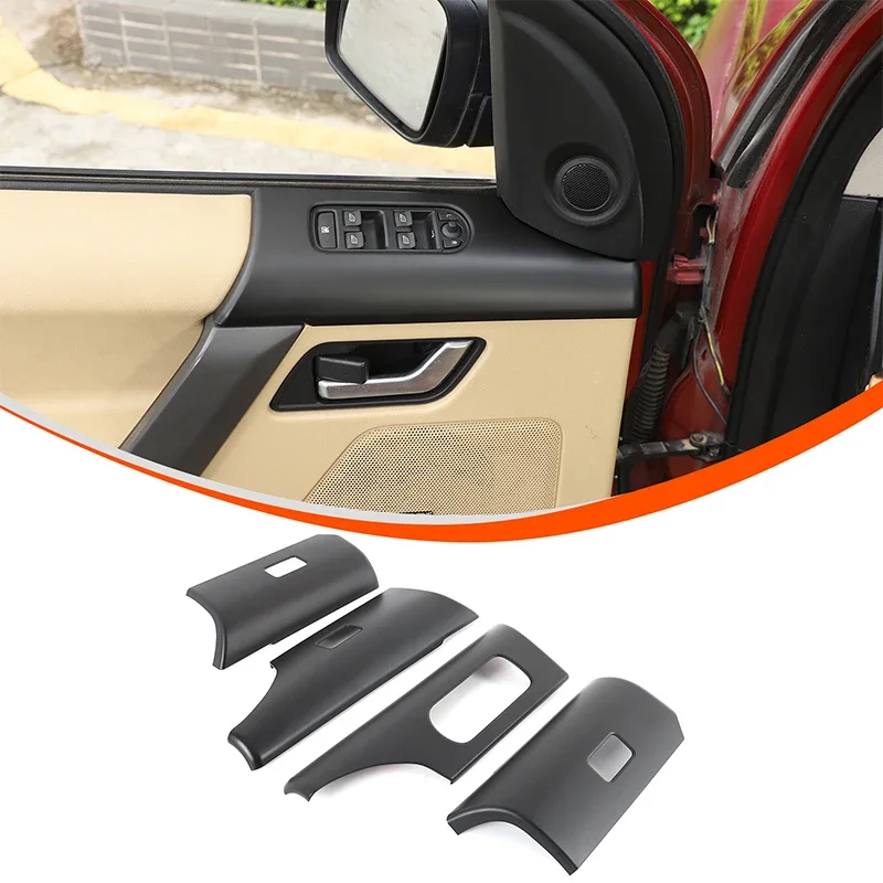 ABS ألياف الكربون لاند روفر فريلاندر 2 2007-2015 سيارة زجاج رفع زر الإطار ملصق مزخرفة اكسسوارات السيارات الداخلية #5