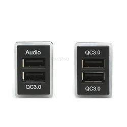 Fast Car Charger Audio QC3.0 USB Interface Dual Socket Ports Adapter For Toyota Prado Camry Prius Corolla Reiz Vios Yaris