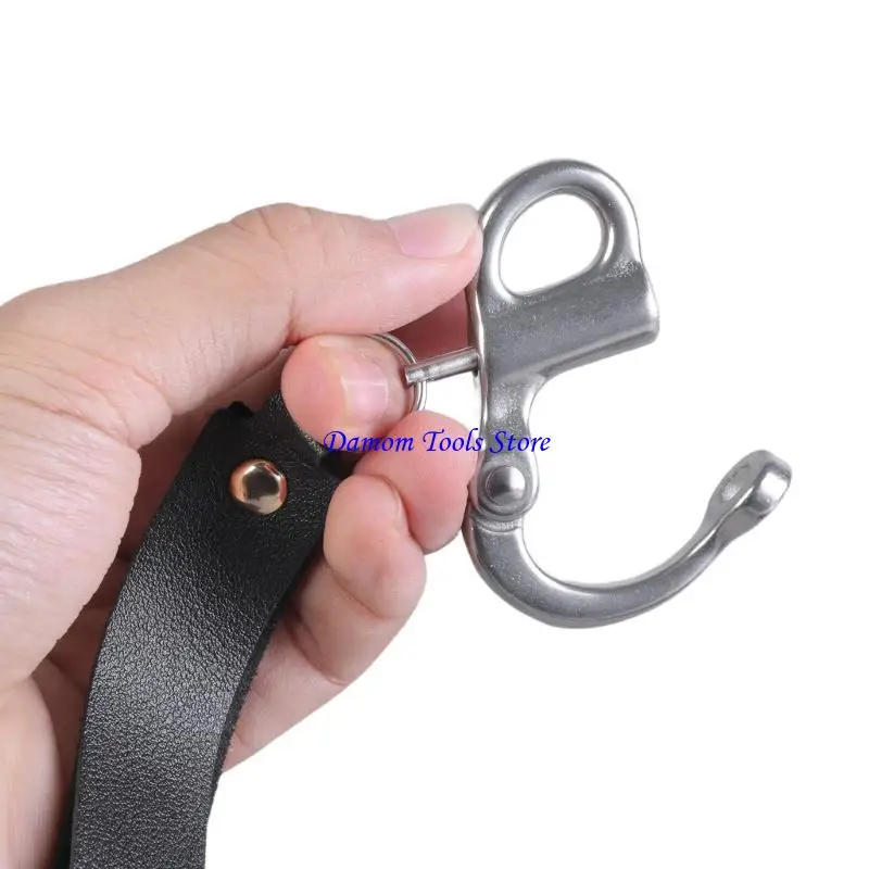 57BE 2Pcs SCBA Mask Quick Release Shackle with Leather Handle for Firefighter