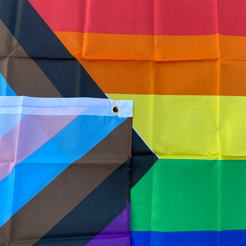 Aerlxemrbrae Regenboog Vlag 150X90CM Banner 100D Polyester Grommets Lgbt Homo Regenboog Vooruitgang Pride Vlag