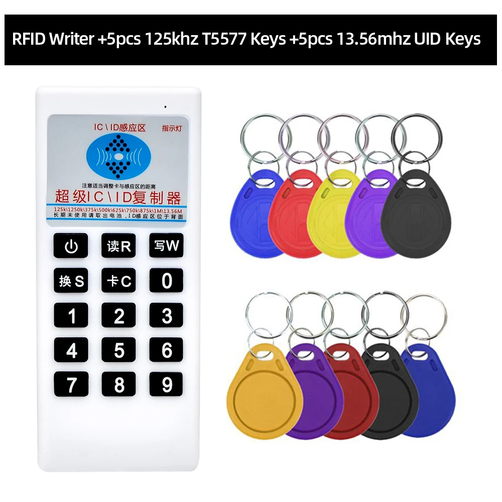 Handheld 125 Khz 13.56 MHZ Copier Duplicator Cloner RFID NFC IC Kaartlezer & Schrijver Toegangscontrole Kaart Tag Duplicator