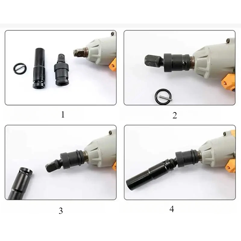 360° Swivel Air Cannon Adapter - Universal Pneumatic Socket Joint for Impact Wrenches, Drills&Industrial Tools (Durable Design)