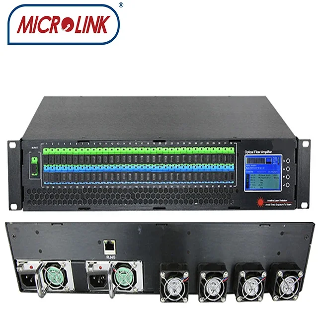 8 16 32 64 port 2U EDFA  WDM 19dBm~23dBm Er/Yb  FTTH  CATV Fiber Optical Amplifier EYDFA