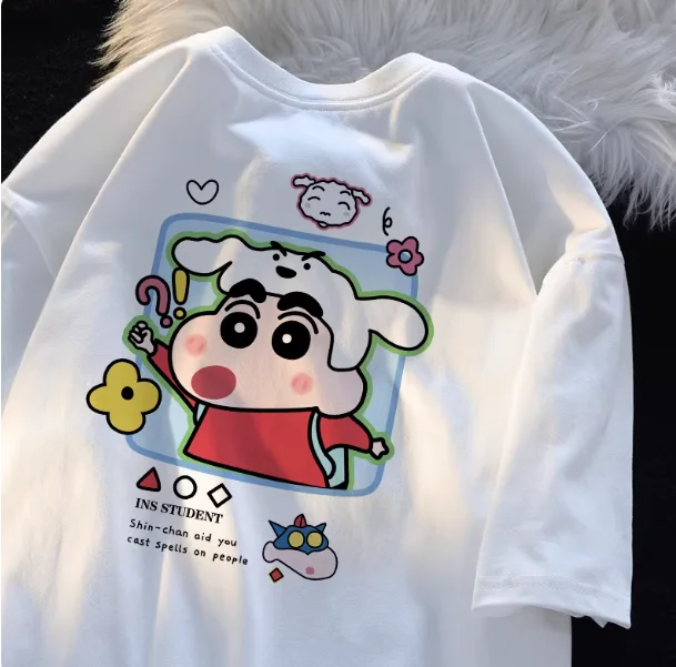 Meistverkaufte Cartoon Crayon Shin-chan Baumwoll-Print Kurzarm-T-Shirts für Damen und Herren, Lässig Bequeme Neue T-Shirts, Stylische Oberteile