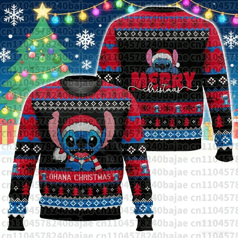 ديزني غرزة مرح غرزة قبيحة طويلة الأكمام ثلاثية الأبعاد طباعة الخريف طويلة الأكمام الأطفال هوديس الرجال والنساء طويلة الأكمام