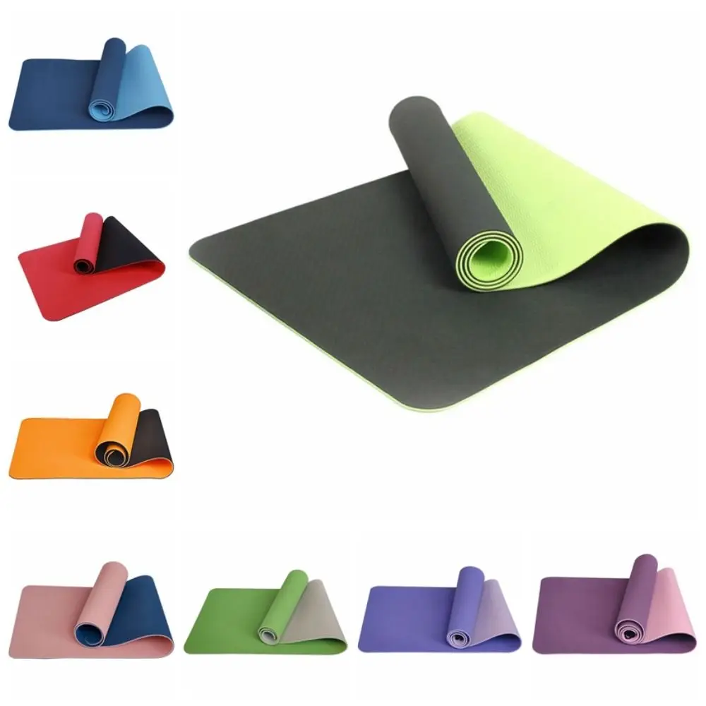 

Health Anti-skid Yoga Mat TPE Double Sided Pilates Mat Foldable Non-slip Fitness Mat Yoga