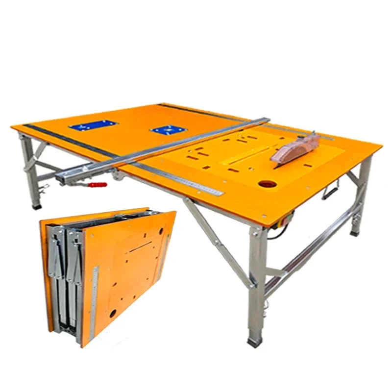 120*80mm Electric Panel Folding Saw Table Woodworking Table Multifunctional Portable Portable Decoration Sliding Table Saw