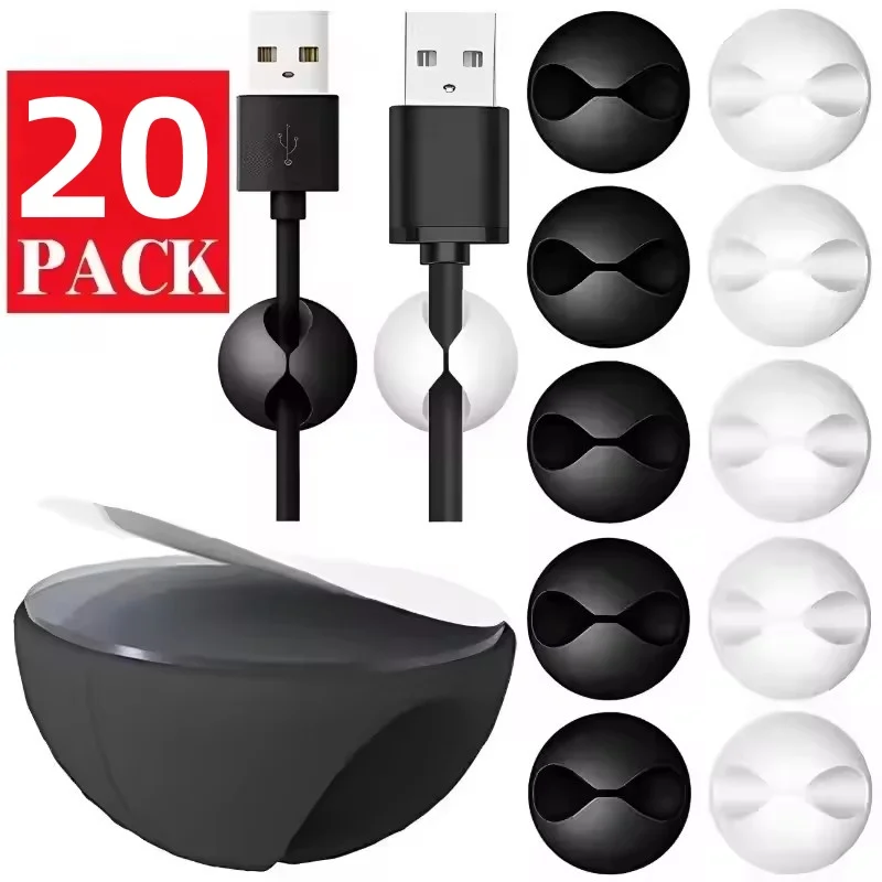 1/5/10/20PCS USB Type-C Mini Desktop Silicone Wire Clamp Data Cables Wire Fixing Device Data Cable for Smartphones Car Clips