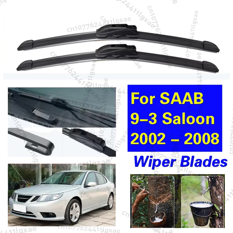 

For SAAB 9-3 Saloon 2002 - 2008 Car Wiper Blade Blades Windshield Windscreen Clean Rubber Silicon Cars Wipers Accessories 22"22"
