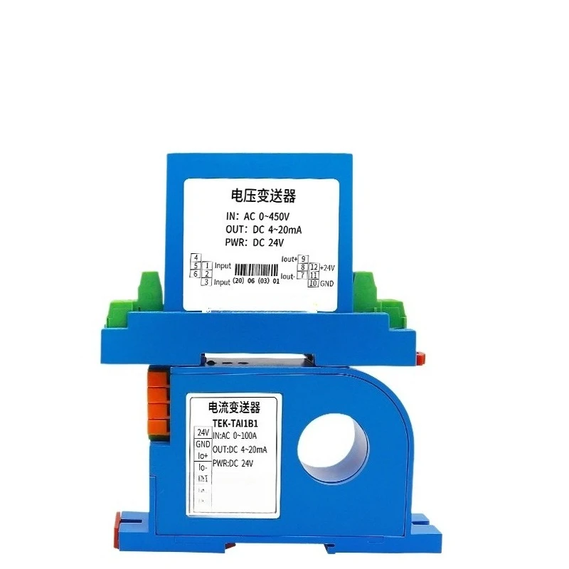 For Perforated AC Current Transmitter Mutual Inductance Integrated 22mm Aperture AC0-100A To 4-20mA AC Current Flow