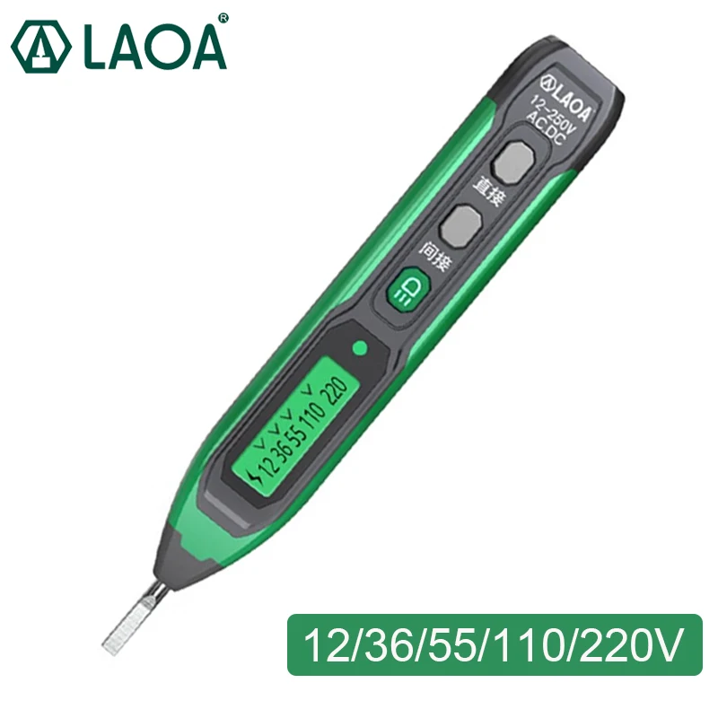 LAOA Digital Display Test Pen Voltage Zero Live Conduction/Off Detection Electrician Special Test Pen 12-250V