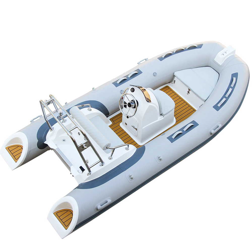 12.8ft Fast Speed Rib-390C Inflatable PVC Hypalon Rescue Boat Integrated Gas Tank For Lake Fishing Outdoor Sports