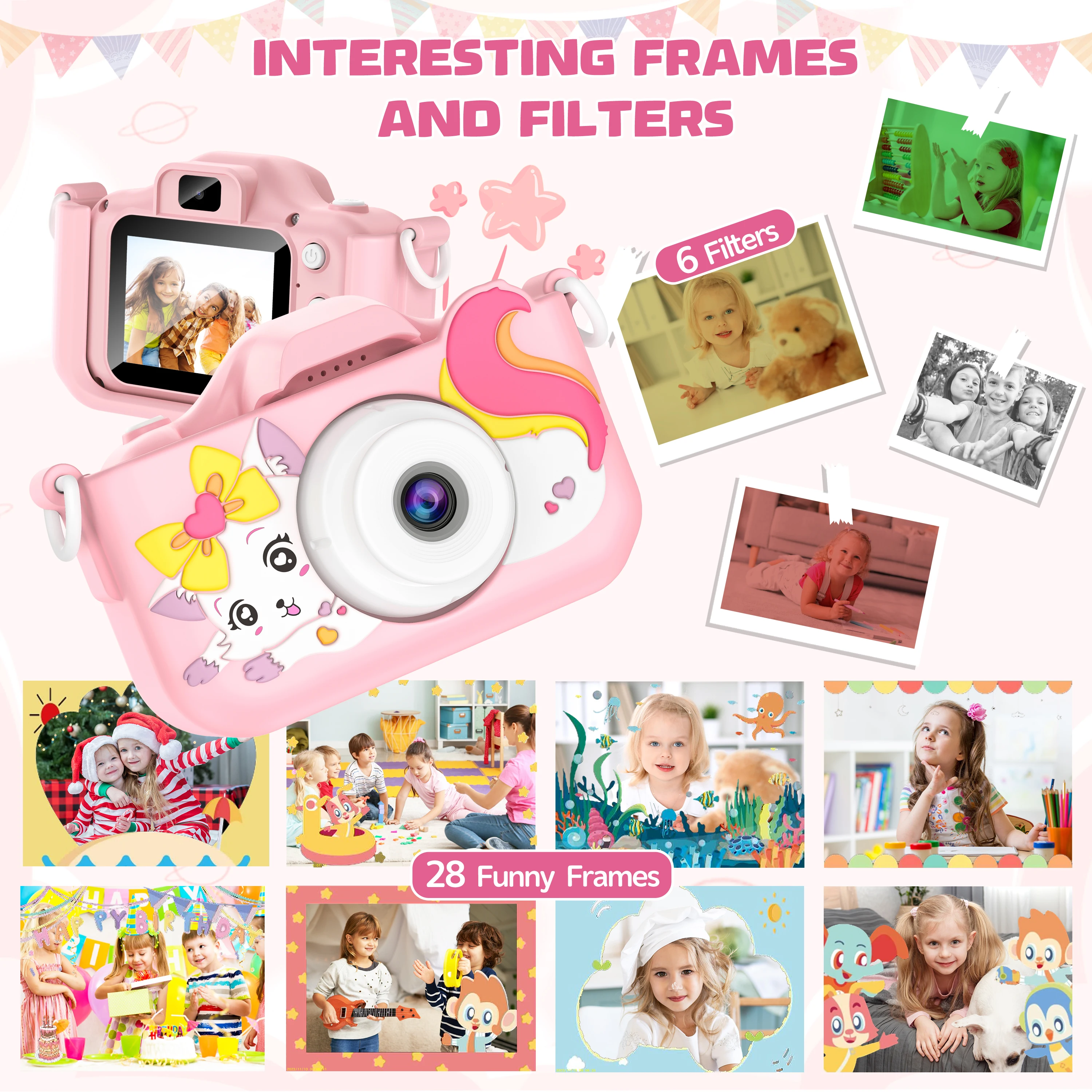 Children Camera 1080P HD Toddler Digital Video Camera 2.0-inch Kids Camera with Silicone Cases Toys for Christmas Birthday Gifts