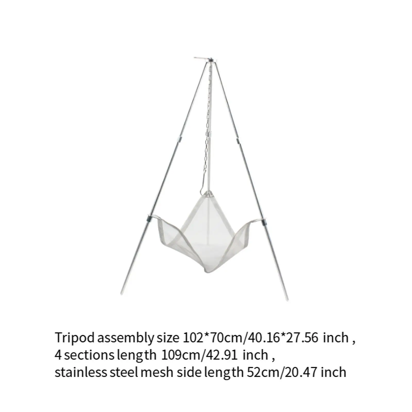 

Camping Tripod Campfire Tripod Stand Portable Lightweight Bakeware Grill Pan Tripod for Outdoor Survival Picnic BBQ Camping