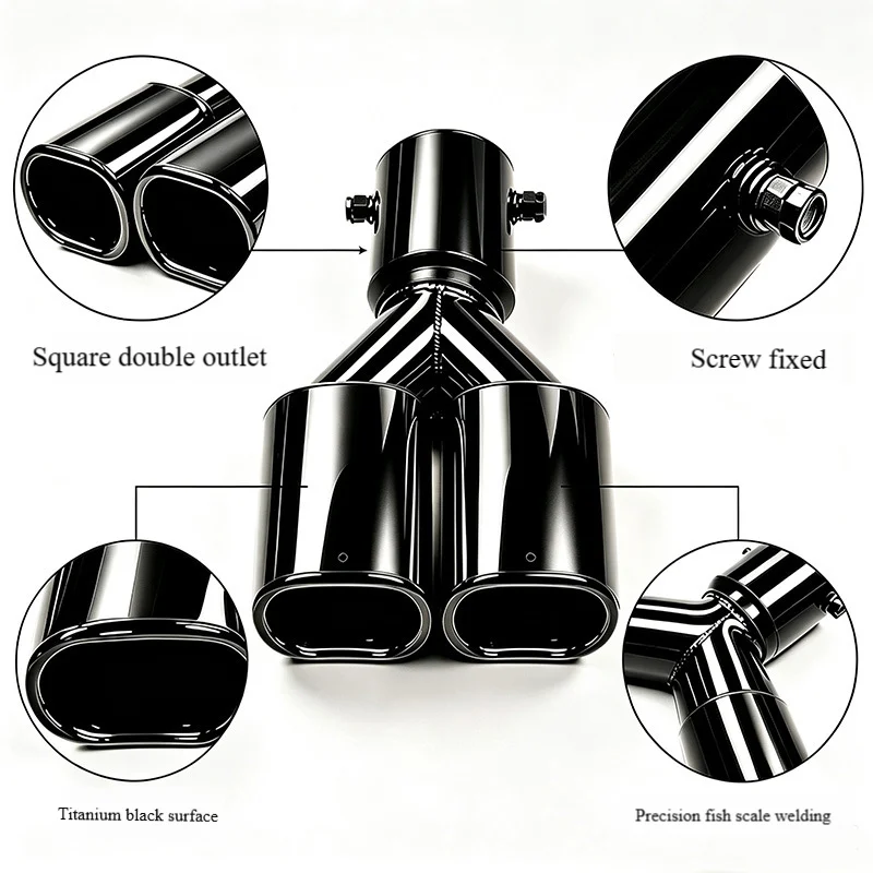 Muffler Protection Tips For For Toyota 40 series Elfa Alphard Vellfire Double exhaust pipe with square outlet tailpipe