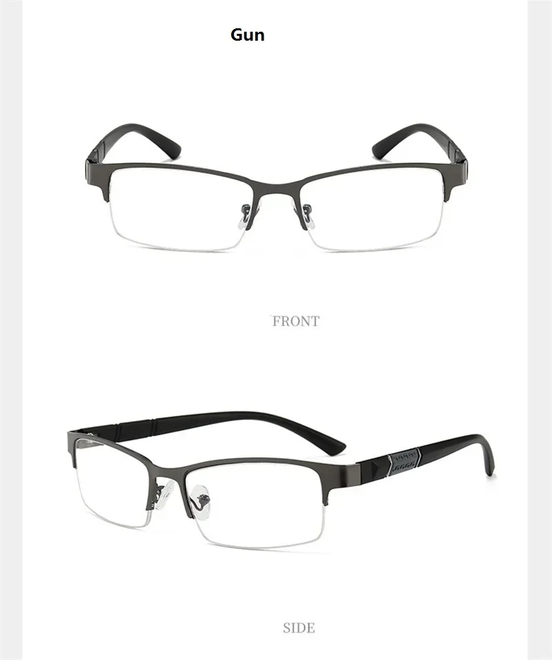 TR90 Business Lesebrille Männer Halb Rahmen Anti-strahlung Presbyopie Brillen Frühling Bein Brillen 0 + 1,0 + 1,5 + 2,0 + 2,5 + 3,0 + 3,5 – Detail 8
