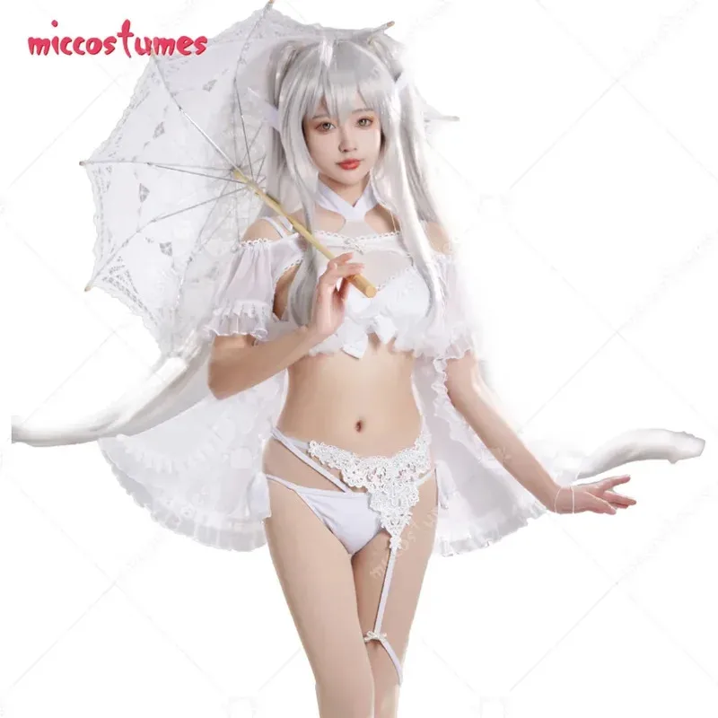 

HAIKYUU Women's Merlin Cosplay Costume Two-Piece Swimsuit Bikini Set Halter Top Bathing Suit