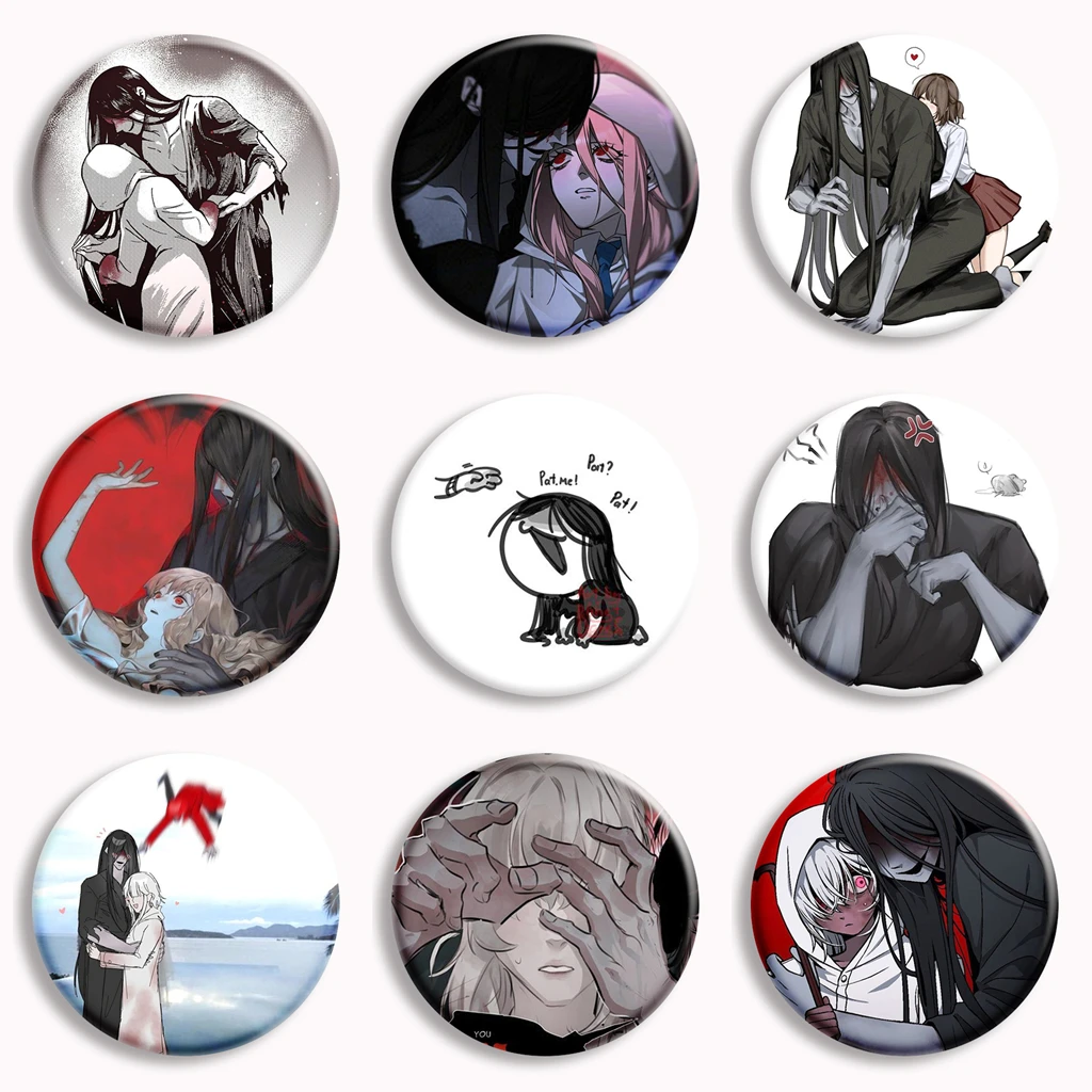Hot Game Homicipher Mr.Crawling Anime Button Pin Character Cartoon Badge Brooch Bag Decor Gamer Fans Collect Friends Gifts