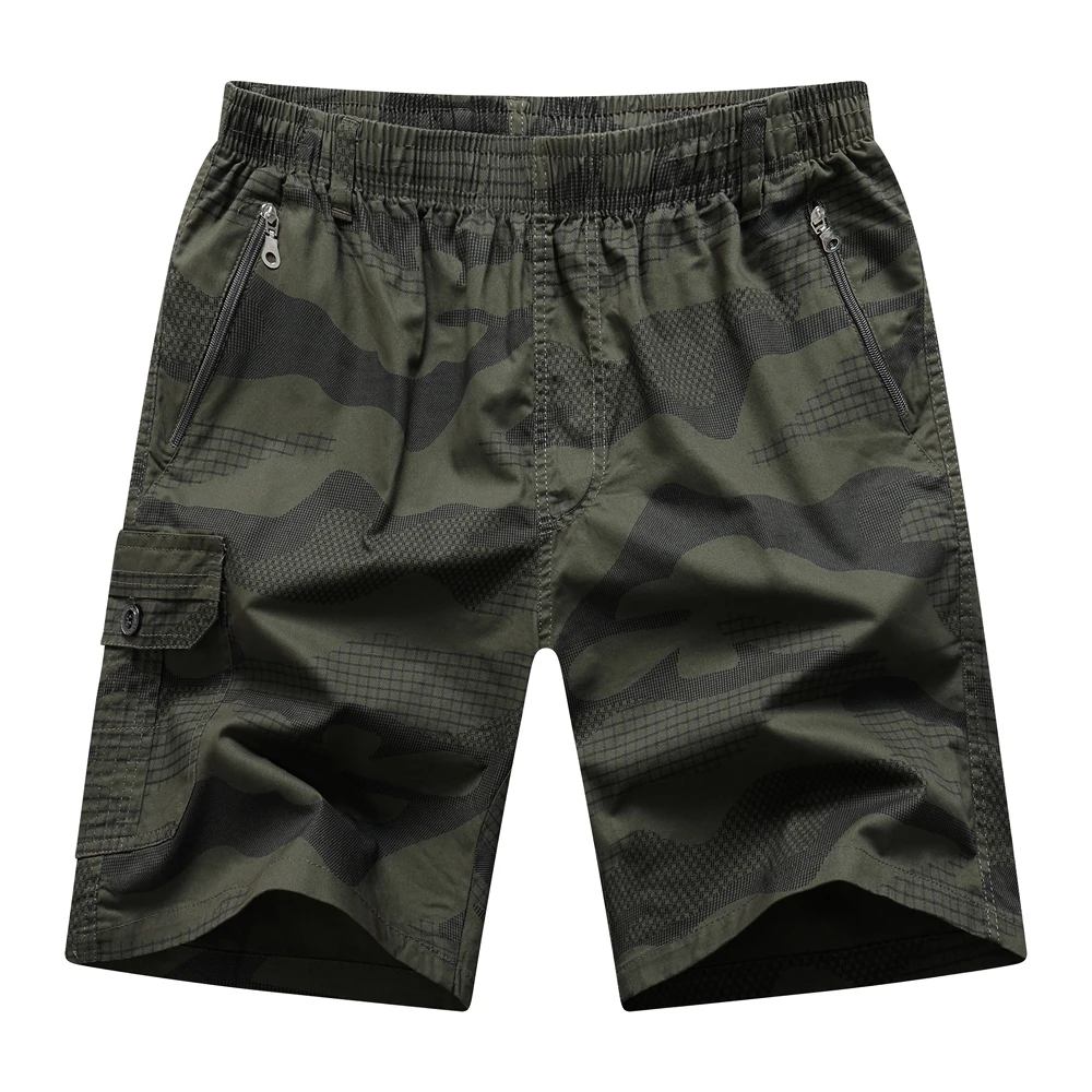 Camuflagem militar shorts de cintura elástica dos homens calções camo bermuda masculino calças curtas de algodão dos homens verão shorts 5xl casual