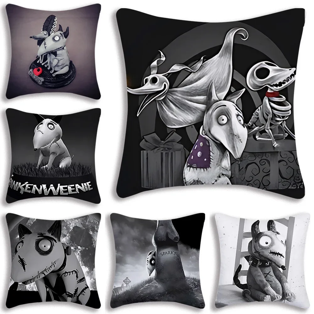 

Luxury Cute Frankenweenie Collection Pillow Covers Cartoon Sofa Decorative Home Double-sided Printing Short Plush Cushion Cover