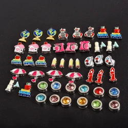 20Pcs/Lot Enamel Book Pencil Globe Mini Beads Cute Heart Colorful Birthstone Charms For Locket Bracelet Material Jewelry Bulk