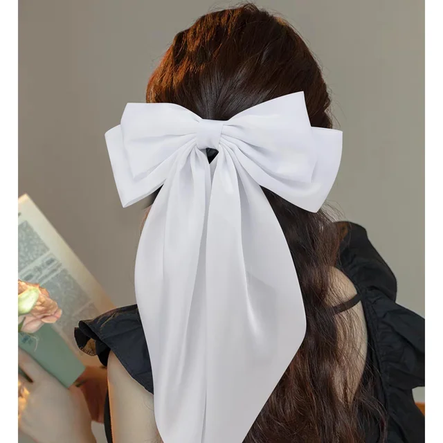2 Women's Black and White Bow Hair Clips, Elegant Hair Accessories, Fashionable, Suitable for Daily Hair Accessories