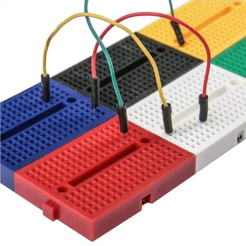 6pcs/7pcs Mini Breadboard Solderless SYB-170 ZY-25 PCB Circuit Board Test Board White Black Red Yellow Blue Green DIY Kit image 5